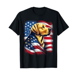 USA 4th Of July Yellow Patriotic American Labrador Retriever T-Shirt