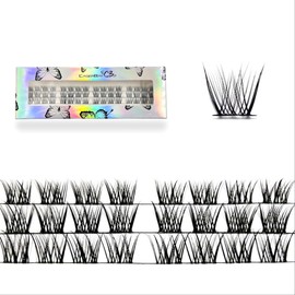 CB 2-Trays Of Clusters Lash Ribbons D-Curl Eyelash Clusters Thin Band Wispy Lashes Extremely Comfortable Lash, Natural Look Reusable DIY Extensions, 10-12-14mm Mix Trays, Style-C & D