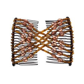 Ruihfas 3Pcs Magic Easy Stretchy Hair Comb Beaded Double Combs Elastic Hair Clips Hairstyle Bun Maker for Women