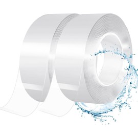 Reutilizable Nano Tape de 5M - 2 rollos Nano Cinta Doble Cara Adhesiva Almohadillas de Gel Antideslizantes Adhesiva de Doble Cara Lavable Sin Rastros para Pared Cocina Alfombras Oficina Casa Fijación