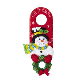Bucilla 89286E Felt Applique Door Hangers, Christmas Greetings, Set of 2, Cotton