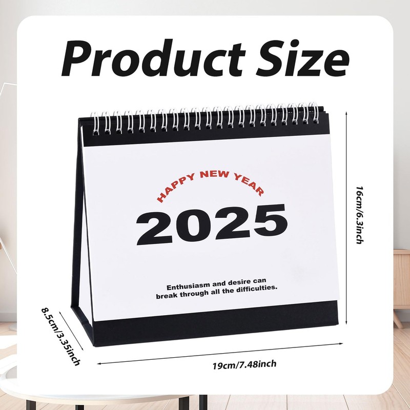 Desk Calendar, Runs from October 2024 to December 2025, Thick