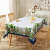Arquiel Tropical Palm Leaf Tablecloth Waterproof, Summer Floral Bordered Rectangle