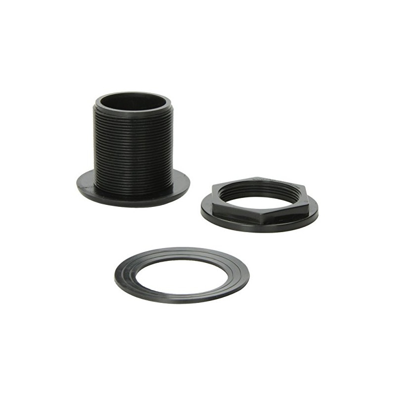 Lifegard Aquatics 1-1/2-Inch FPT x Slip Standard Threaded Bulkhead, Black