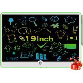 LCD Writing Tablet for Kids, 19 inch Colorful Doodle Board for Kids 3 4 5 6 7 8 9 with Rechargeable and Touch Delete Reusable Portable Drawing Board, Educational and Learning Toys for Kids Green