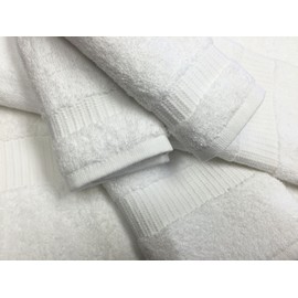 Optima Collection Platinum Level 27" X 54" White Bath Towels, Set of 6, 100% Eco-Friendly Pre-Consumer Regenerated Cotton