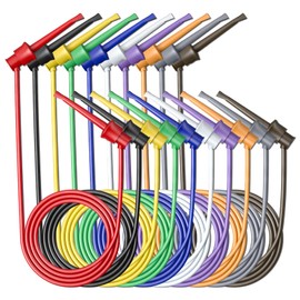 Cleqee 10PCS Test Hook Clips to Test Hook Clips Test Leads Jumper Wires Cables 3.3ft/1m for Electrical Testing