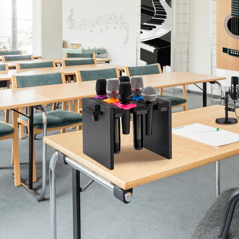 Multi Microphone Holder Holds Up To 6 Wired Or Wireless