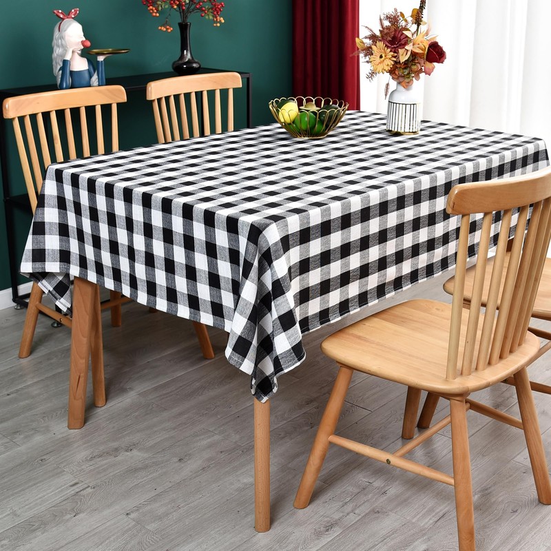 Yofori Heavy Duty Cotton Blend Table Cloth for Rectangle Tables