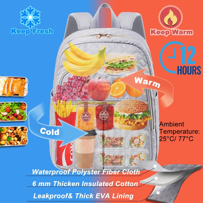 Weitars Lunch Backpack for Women,20L Backpacks Cooler Insulated,Back Pack Lunch