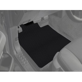 Armordillo Honeycomb Hex All Weather Rubber Car Floor Mats 4 Pieces|Compatible with 2001-2006 Chevy Silverado GMC Sierra / 2007 Classic Crew Cab|8739686|Black