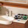 masadi 4 Pack Glass Qtip Holder Set with Tray- Bathroom