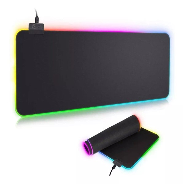 Ele-Gate Mouse Pad Gamer Con Luz Led Rgb Iluminado 90×40 Cm Color Negro Diseño Impreso Mapa
