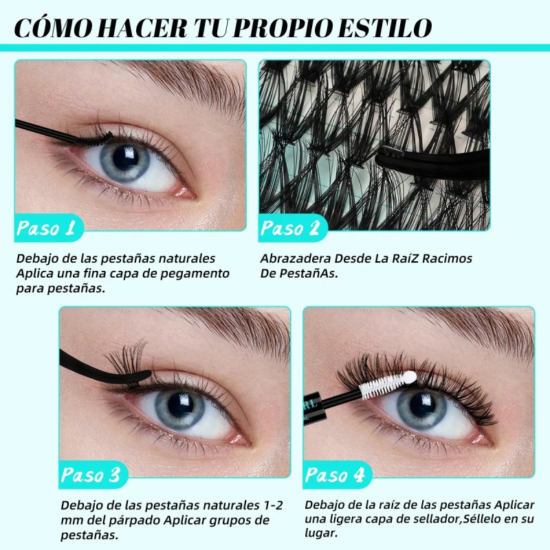 Kit De Extensiones De Pestañas Con Pegamento Amzgirl Lash
