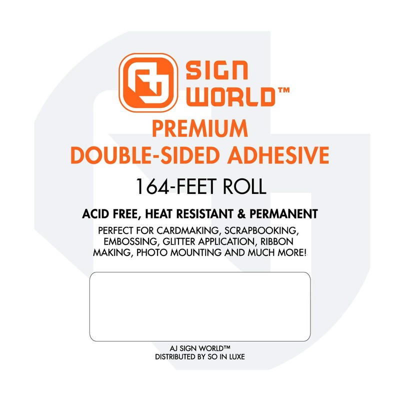 AJ Sign World Best 1 1/2" Ultra-Thin Permanent Double-Sided Tape
