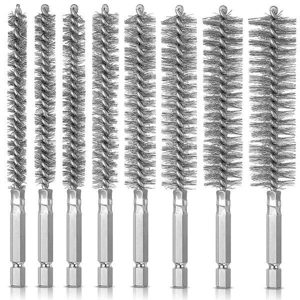 8 Pcs Stainless Steel Bore Brush, VEINARDYL Bristles Twisted Wire