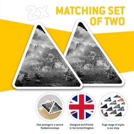 2 x Triangle Stickers 7.5cm - BW - Dolomite Mountain Range Italy Fun Decals for Laptops,Tablets,Luggage,Scrap Booking,Fridges #36062
