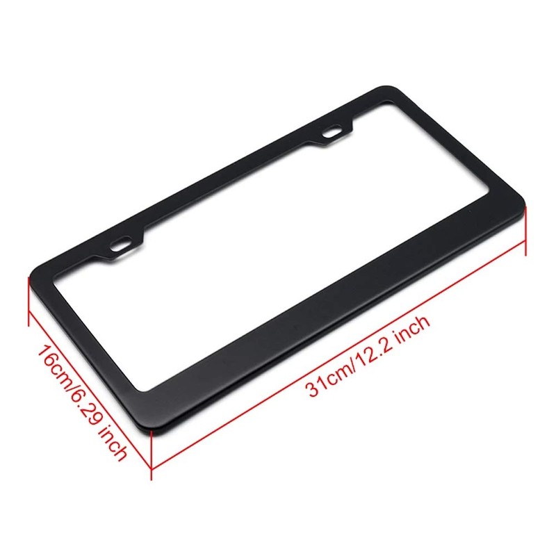 juew Stainless Steel License Plate Frame Durable with Screw Caps