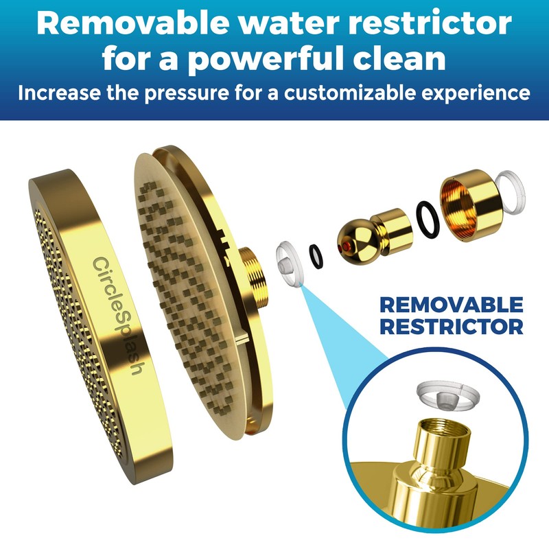 High Pressure Shower Head - Anti-Clogging Silicone Nozzles - 2.5