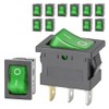 12-Pack Rocker Toggle Switch with Green Light, ON/Off SPST 3Pin