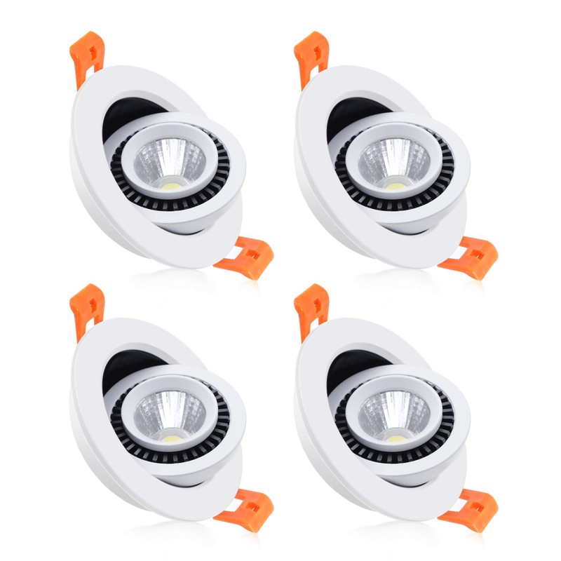 YGS-Tech 3 Inch Eyeball Gimbal LED Recessed Lighting Dimmable Downlight,