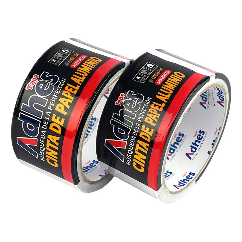 Cinta adhesiva impermeable Adhes A4810HS50 color plateado 10m x 4.8cm