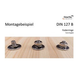 100 Stück - M4 - Federringe glatt Federscheiben Edelstahl A2 / V2A DIN 127 B Unterlegscheiben Sperringe 4 mm DewTec
