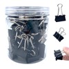 MOTDWKYD 50Pcs Black Binder Clips, Paper Binder Clips Medium Size,