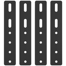 Pack of 4 Flat Connectors with Slotted Hole, Perforated Sheet, Perforated Plate, Metal Wooden Connector, Connecting Sheet, Flat Connection Plate Connector for Repair, Wood, Furniture Mounting Plate,