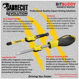 3 x SabreCut SCRMSH_3 Magnetic Booster Screw Holders for Screw Bits Screwdrivers and Other Accessories