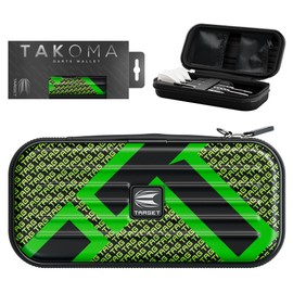 Target Darts Takoma Tag Darts Wallet, Standard Size, Available in 3 Colours: Red, Blue, Green, Dart Case for a Total of 3 Darts, EVA Dart Protective Case with Two Inner Compartments with Zip, Green,