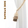 Coffee Magnetic Wooden Bead Curtain Tiebacks No Drilling,Boho Curtain Tassel