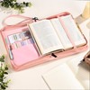 Bible Cover Case for Women Pink Leather Floral Bible Bag