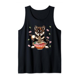 Kai Ken Dog Eating Ramen Costume Japan Noodle Food Lover Tank Top
