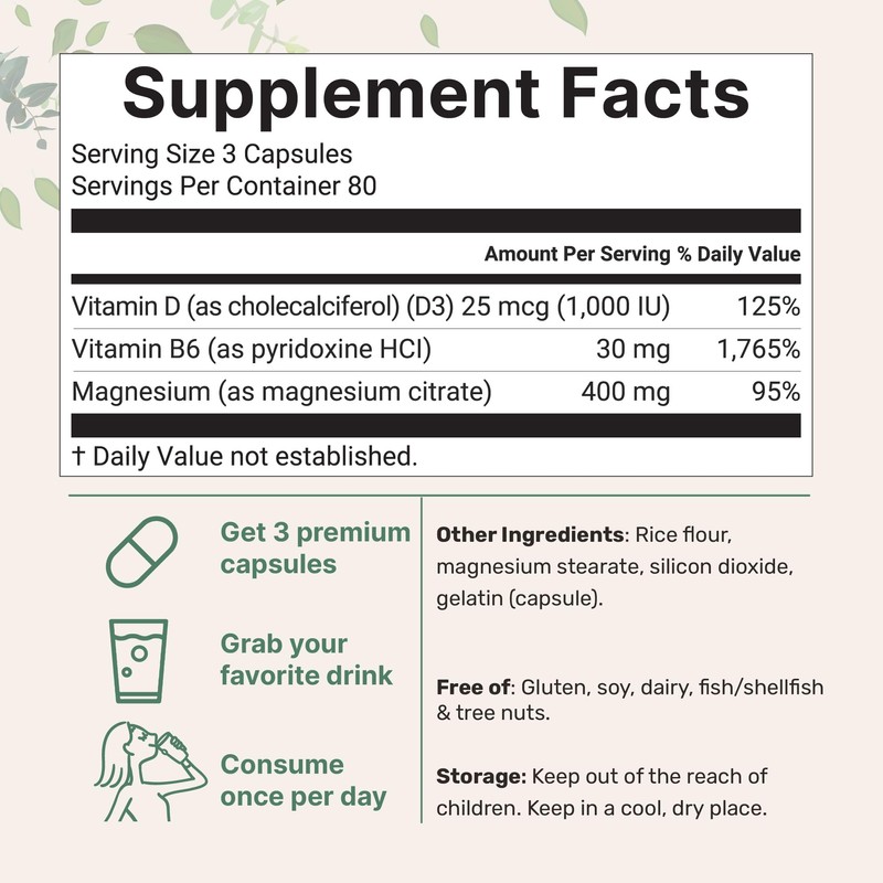 Micro Ingredients Magnesium Citrate 400mg, 240 Capsules | with Vitamin