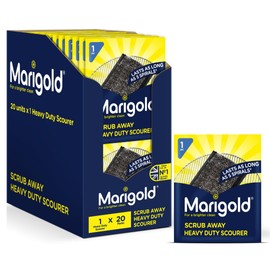 Marigold Scrub Away Heavy Duty Stainless Steel Scourer, 20 Single Packs, Grey, 11 x 1.8 x 15.5 cm