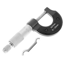 Metric Micrometer 0-25mm Micrometer set Metric External/Outside Micrometer Case Caliper Measuring for Mechanist Brown