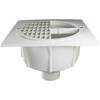 Deep Sump Square Floor Drain - PVC 2" Over Pipe