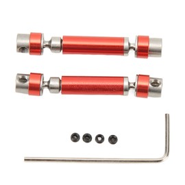 2PCS Front Rear Center Drive Shaft Aluminum Alloy Wear Resistant Rustproof Transmission Shaft for FMS 1/24 FCX24 Red