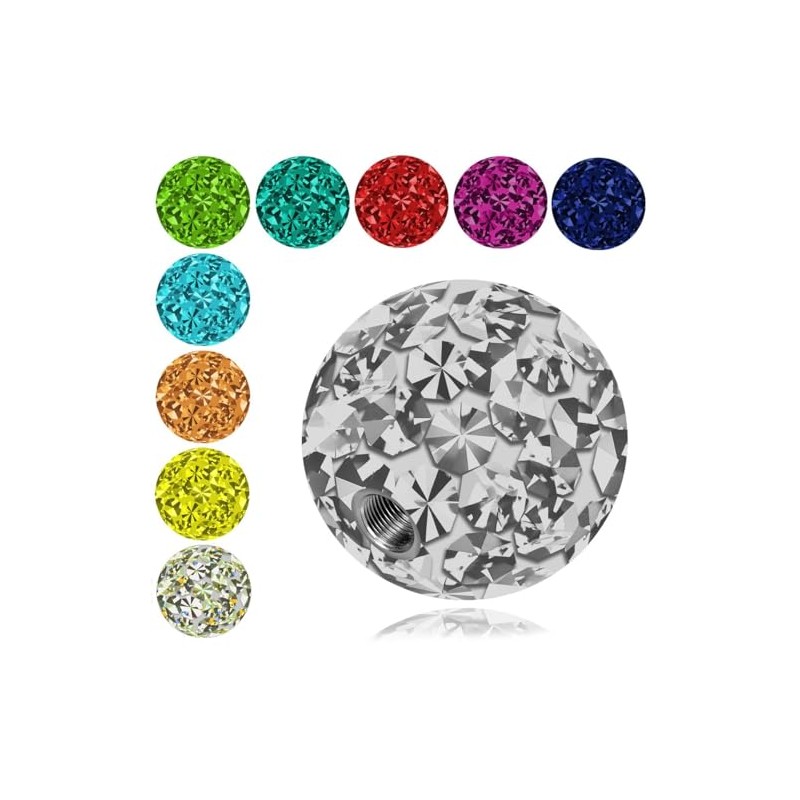 Soul-Cats® Piercing Ball, Screw-On Replacement Ball - Crystal Gel Epoxy