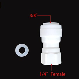 XINWOO 3/8" to 1/4" Female Quick Connector,Push to Connect Fitting Ball Valve,Tee,Straight Union,Eblow Union Tube,for RO Systems, Filter,Water Purifiers 10Pcs (L+S)