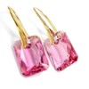Arande, Elegant Earrings with Original Light Rose Crystals, Gold-Plated 925