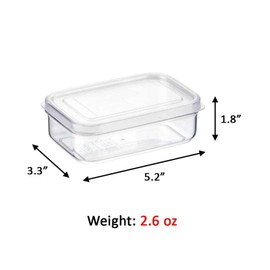 Lustroware Micro Clear Food Storage Container Set of 3 with Lid, BPA Free Shatterproof Canister, Dishwasher Microwave Safe, Fridge Pantry Refrigerator Organizer, Made in Japan (13 oz)