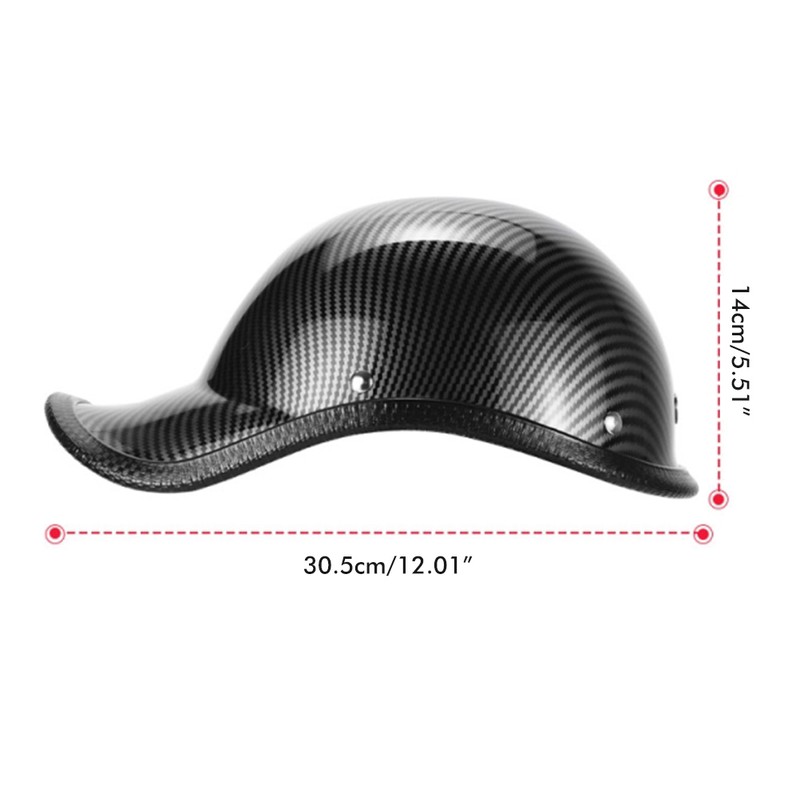 Retro Motorcycle Half Helmet with Adjustable Nylon Chin Strap Scoop