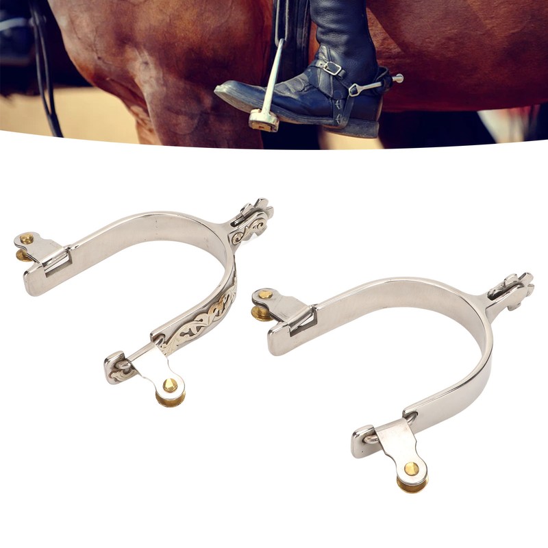 1 Pair Horse Spurs Stainless Steel Western Cowboys Spurs Men