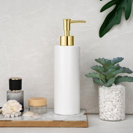 UHEY HOME Ceramic Soap Dispenser 11.8oz Liquid Ceramic Soap Pump Dispenser for Bathroom, Refillable Dish Soap Dispenser for Kitchen