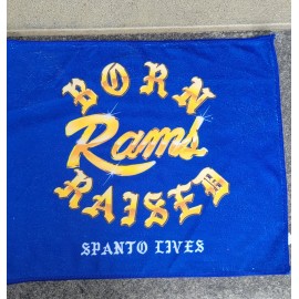 BORN RAISED  LA Rams 9/17/23 BORN Raised Rally Towel SGA SPANTO LIVES! Los Angeles!