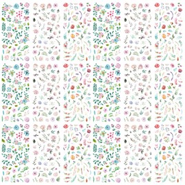 18 Sheets Green Stickers Sheets Small Stickers Guest Book Wedding Scrapbook Stickers Flowers for Scrapbooking Photo Album Sticker Book Sticker Album Diary Notebook Calendar Decoration