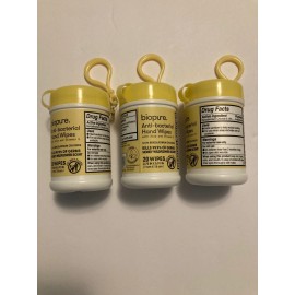 Biopure 3 Biopure Antibacterial Travel Size Hand Wipes Keychain (Honey Wildflower Scent)