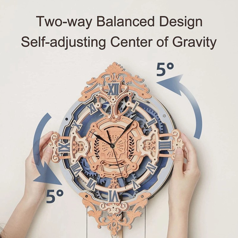 ROKR 3D Wooden Puzzles for Adults-DIY Wall Quartz Clock Kits